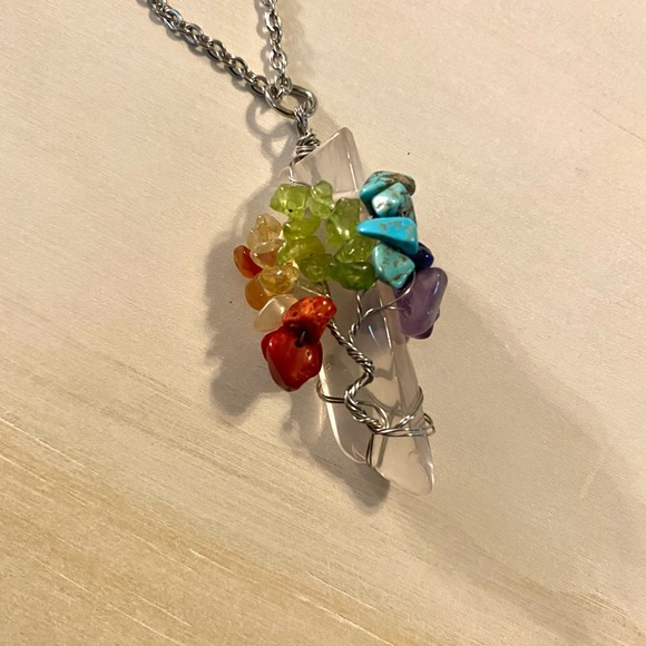 Natural multi stoned tree wrapped around crystal - Picture 2 of 3